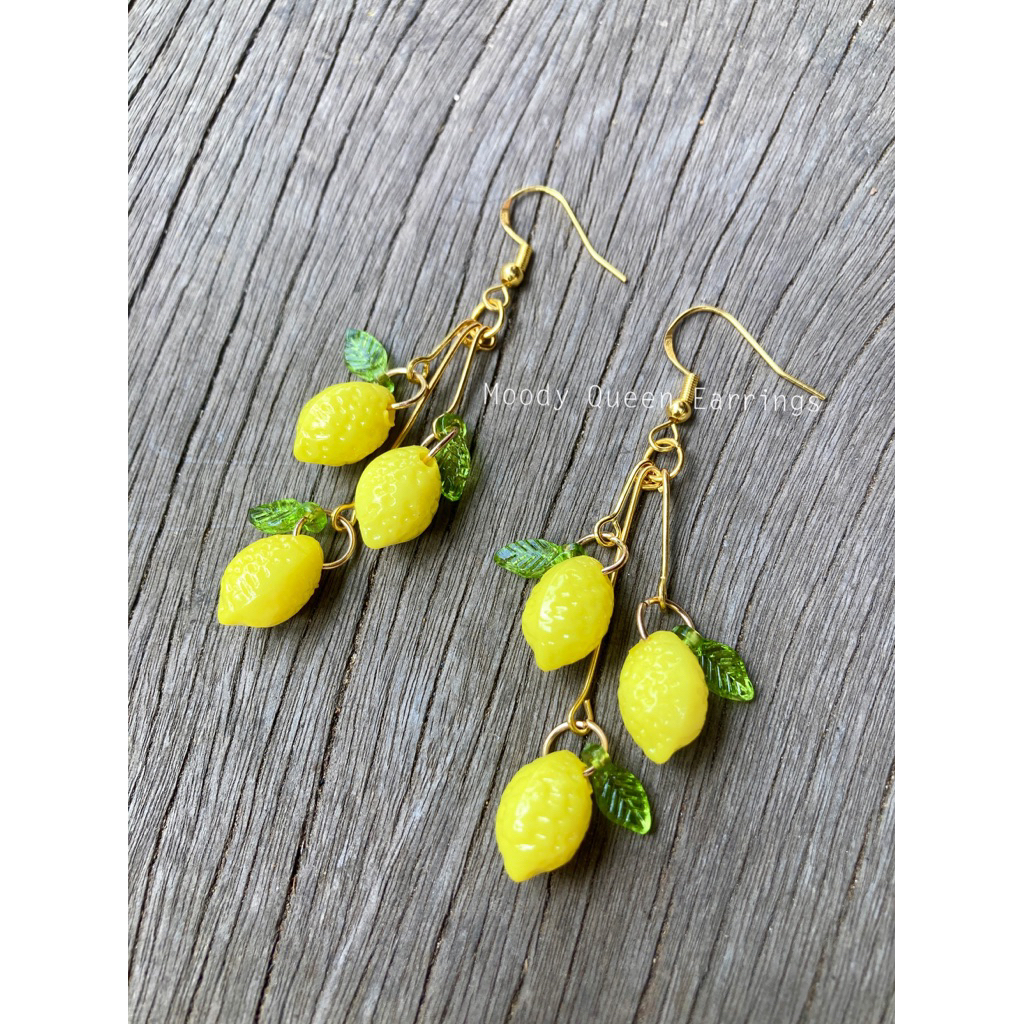 ต่างหูเลมอน 🍋 ต่างหูผลไม้ งานแฮนเมด พร้อมส่ง