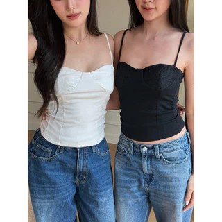 Diana top by shewear.bkk เสื้อสายเดี่ยวทรงคอร์เซ็ท อกลูกไม้