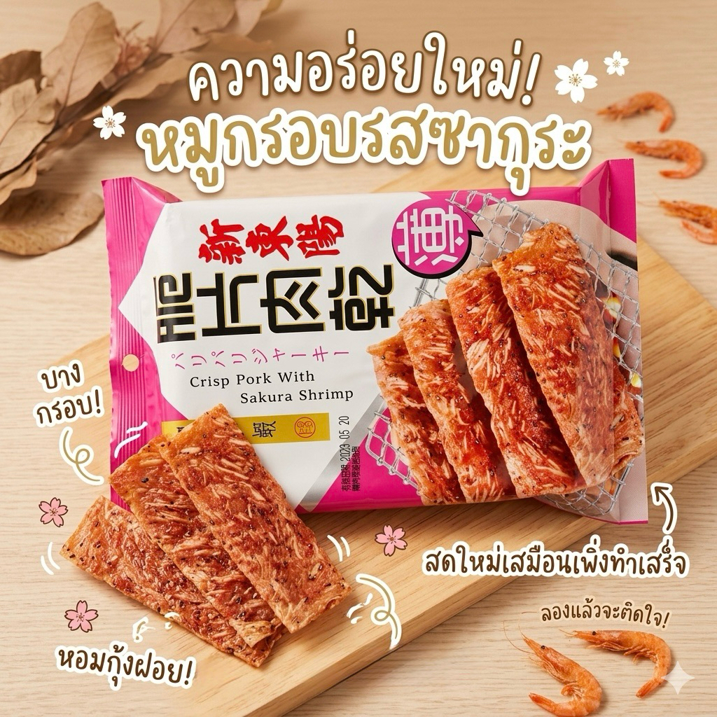 ‼️รอบส่ง 11 พฤษภาคม‼️หมูแผ่นผสมอัลมอน Hsin Tung Yang ร้านดังในไต้หวัน กรอบ อร่อย ไม่เหนียว ชิ้นใหญ่ 