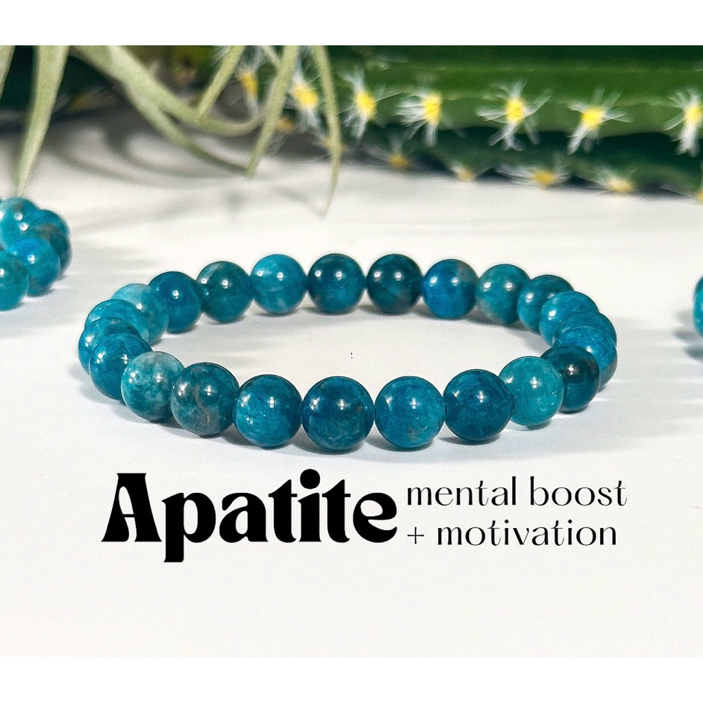 Natural Apatite Bracelet – 8 mm 16 cm Apatite Bracelet| HighQuality Bracelet for Men & Women | Motiv