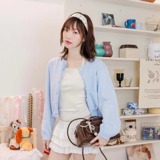 RIKA Reah น้องลีอา คาดิแกนฉลุหัวใจ กระดุมหัวใจ