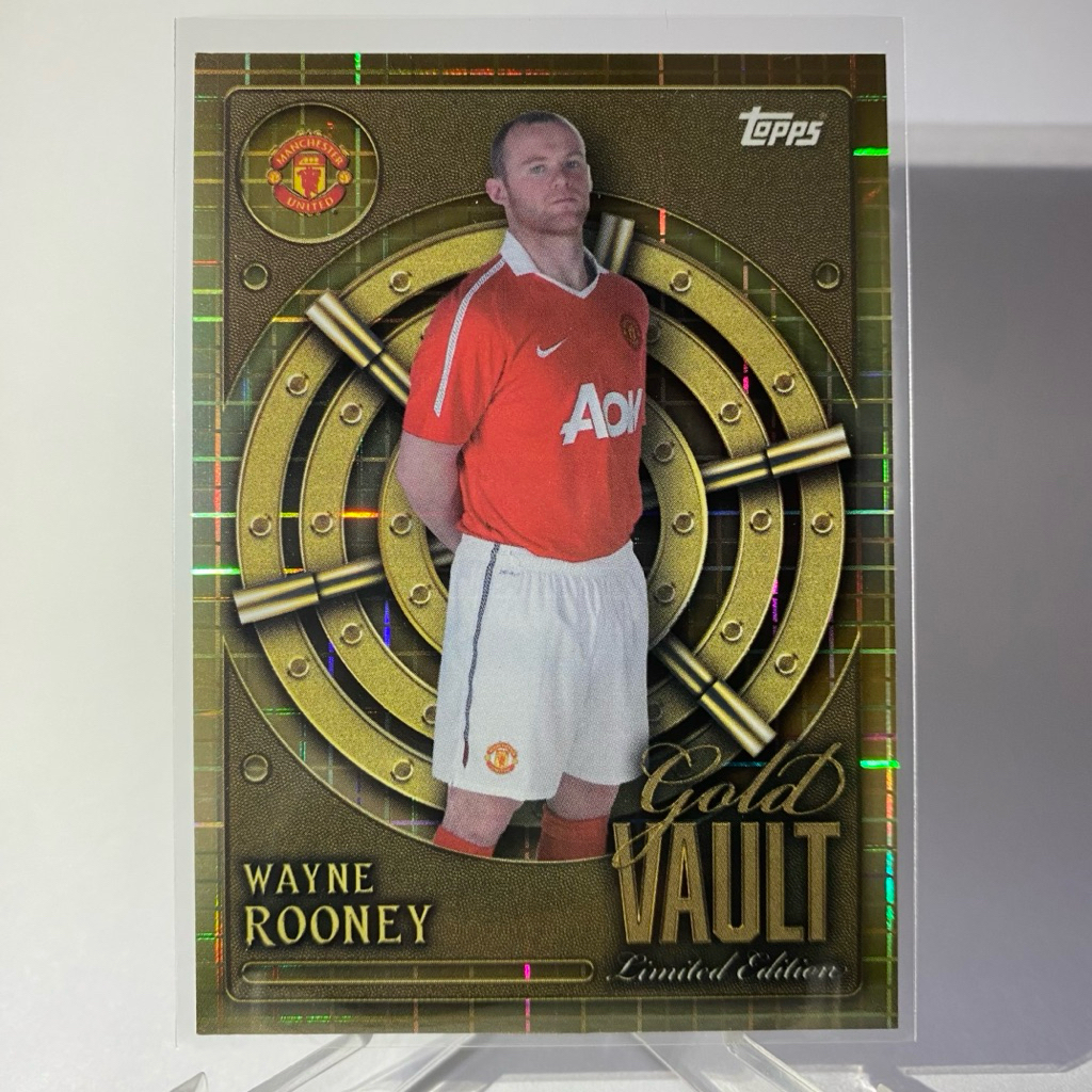 การ์ดนักฟุตบอล WAYNE ROONEY, MANCHESTER UNITED, GOLD VAULT, LIMITED EDITION, TOPPS 2025, GV-10, (jer