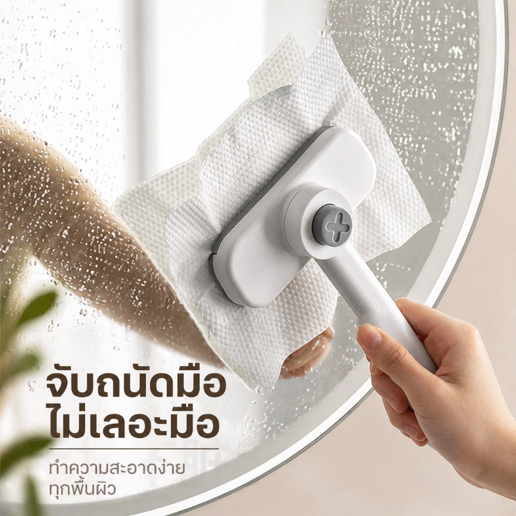 singaye แปรงทำความสะอาด ผ้าซับน้ำ แบบมือจับ ไม้ถูพื้นมือหมุนขนาดเล็ก สะอาดง่าย ไม่เปื้อนมือ หนีบเเน่ ไม่หลุดง่าย