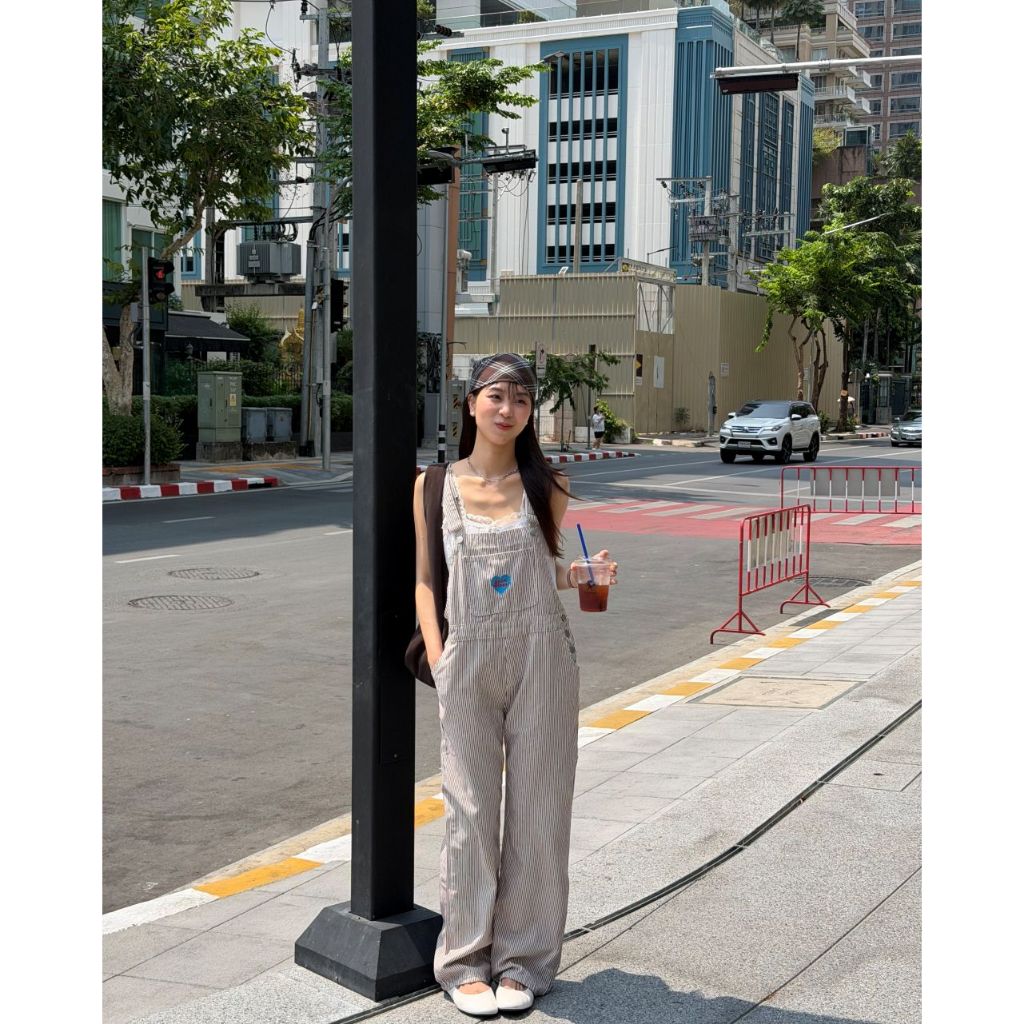 Lazy – cc – Bella Overalls ชุดเอี๊ยมยีนส์งานปักหัวใจสายปรับได้ (ส่งด่วน) ราคา ถูกที่สุด ดีลบีเคเค แกลเลอรีภาพที่ 7