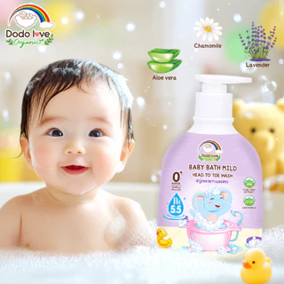DODOLOVE Organic สบู่เหลวเด็ก สบู่เหลวอาบและสระ สูตรออแกนิค กลิ่นหอม ใช้ได้ตั้งแต่แรกเกิด ขนาด 380ml