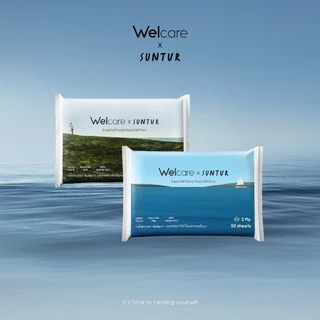 [ใหม่!] ทิชชู่ Welcare x Suntur Super Soft Facial Tissue Limited Edition ทิชชู่เช็ดหน้า พรีเมี่ยม นุ่ม เหมาะพกพา(คละลาย)