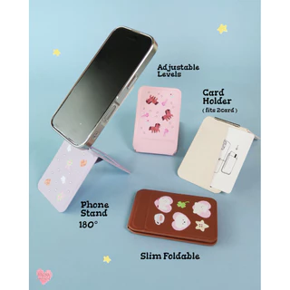 Magnetic Tripod Stand & Card Holder ขาตั้งมือถือมีแม่เหล็ก ใส่บัตรได้ ใครสายคอนเท้นเหมาะมาก! | Plaifah.postcard🐾🐎