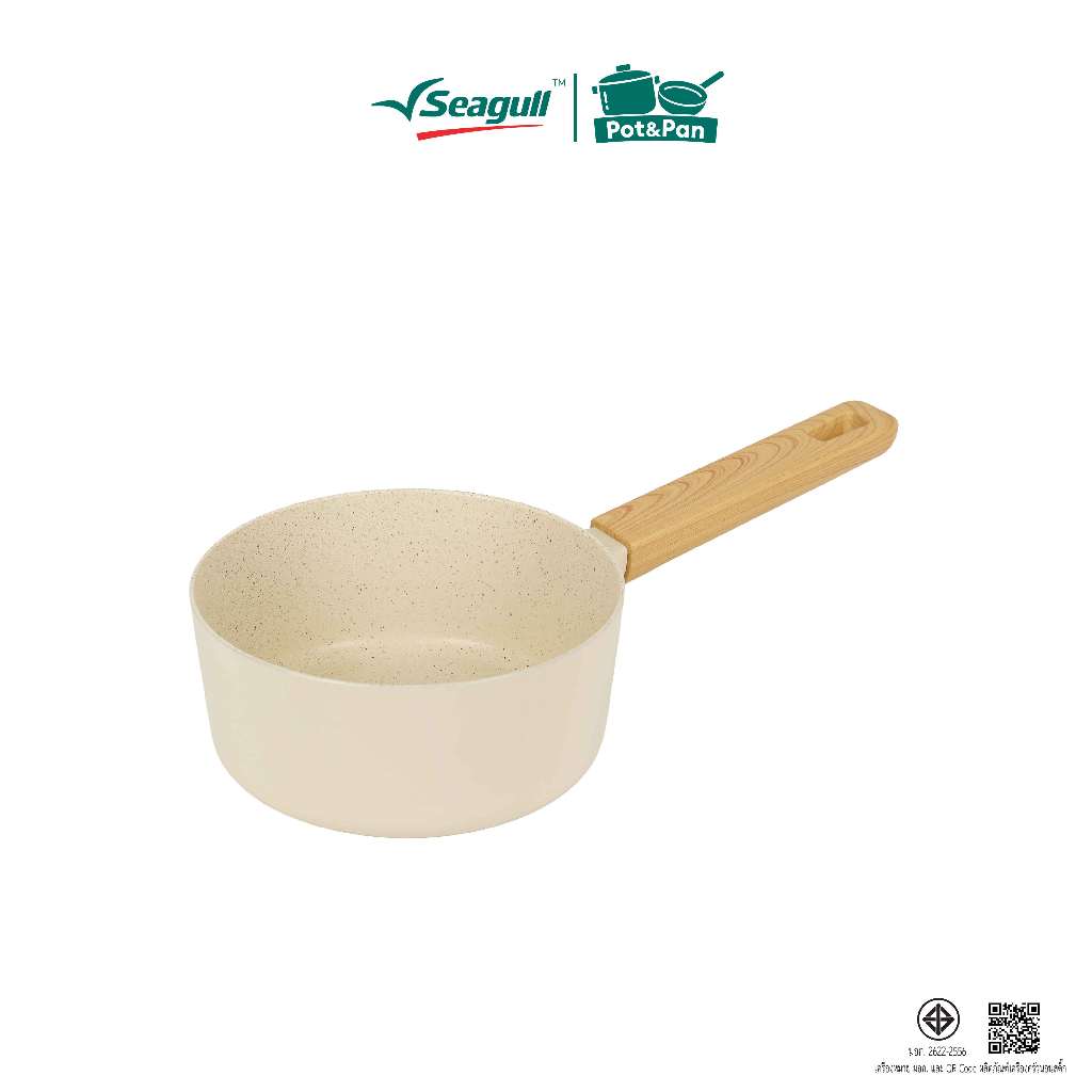 Seagull หม้อด้ามนอนสติ๊ก ไอวอรี่ เพิร์ล อินดักชั่น ขนาด 18 ซม. Ivory Pearl Non-stick Sauce Pan Induc
