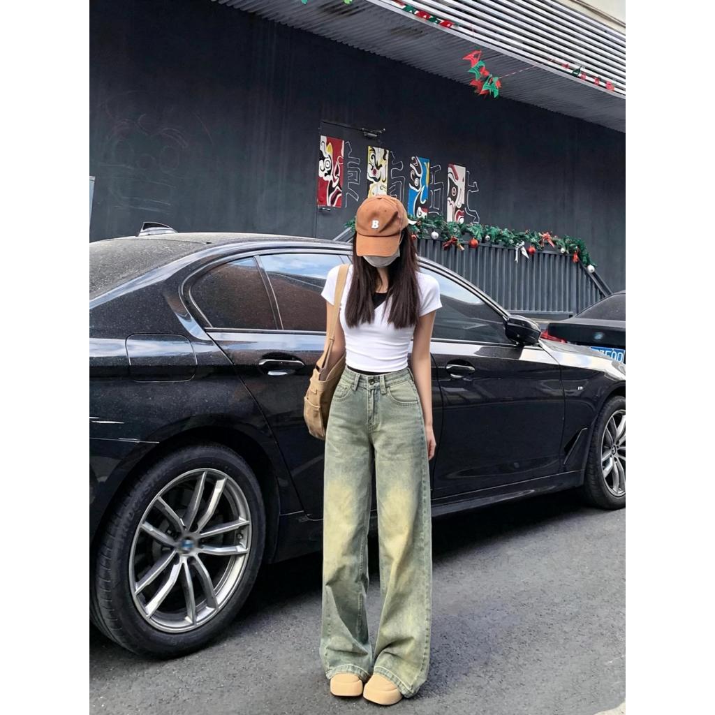 กางเกงยีนส์เอวสูง ทรงลิซ่า กระบอกใหญ่ ทรงสวย ใส่สบาย แมทง่าย ใส่ได้ทุกลุค