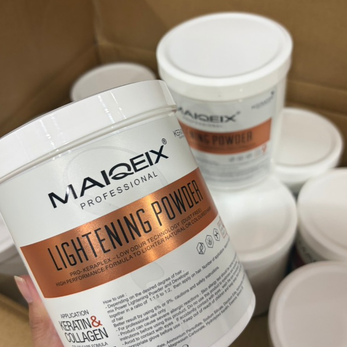ผงฟอกสีผม กัดสีผม MAIQEIX Professional Lightening Powder ขนาด 500 กรัม ขาวไว ไม่แสบ ถุงใหญ่ คุ้มสุดๆๆ