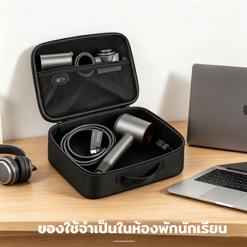 กระเป๋าใส่เครื่องเป่าผมแบบพกพา ป้องกันการชนกัน และทนต่อแรงเสียดทานต่อการเดินทางที่จำเป็น (สำหรับเครื่องเป่าผมส่วนใหญ่)