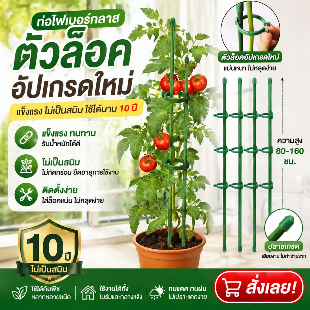 ไม้ค้ําพืชโลหะ สําหรับกุหลาบ กล้วยไม้ดอกทานตะวัน 45-90cm พร้อมเคลือบ ชิ้นเหล็กผู้ถือก้านดอกไม้