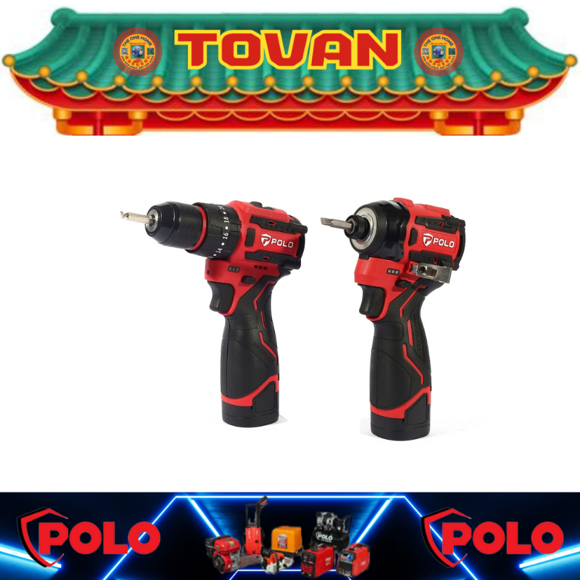 POLO ชุดคอมโบ 16.8V สว่านกระแทก 55N.m และ ไขควงกระแทก 160 N.m. รุ่น PCB-161-A2 พร้อมแบตเตอรี่ 2.0Ah 