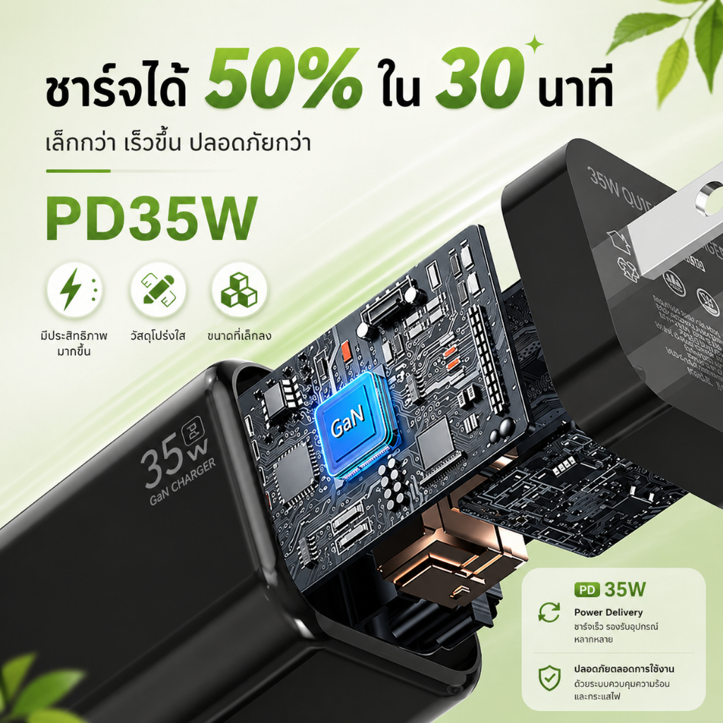 YOODEX【TIS+CCC】 Q37 เครื่องชาร์จเร็วแบบพอร์ตคู่ L + C เครื่องชาร์จโทรศัพท์มือถือสำหรับโทรศัพท์ And&oid ราคา ถูกที่สุด ดีลบีเคเค แกลเลอรีภาพที่ 6