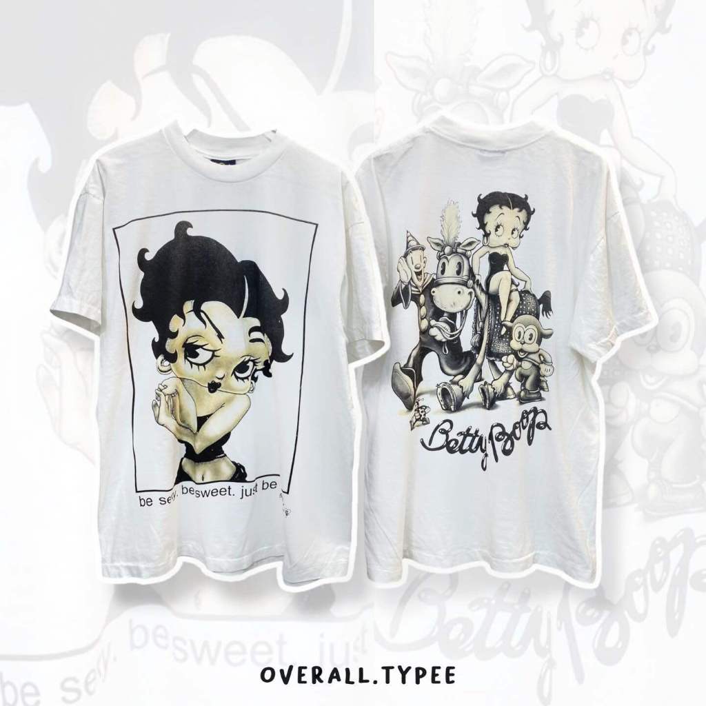 betty boop เสื้อยึด ผ้าเทคโนโลยี Sorona จากอเมริกา พิมพ์ลาย betty boop เสื้อยืด oversize เหมาะ ผู้หญิง และ ผู้ชาย #363 ราคา ถูกที่สุด ดีลบีเคเค แกลเลอรีภาพที่ 7
