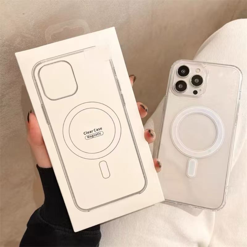 เคสป้องกันแม่เหล็กกันกระแทกโปร่งใส, เคสป้องกัน, TPU + PC เหมาะสําหรับ iPhone11-17 11/11Pro/11Pro/14/13 /12/15/16e promax
