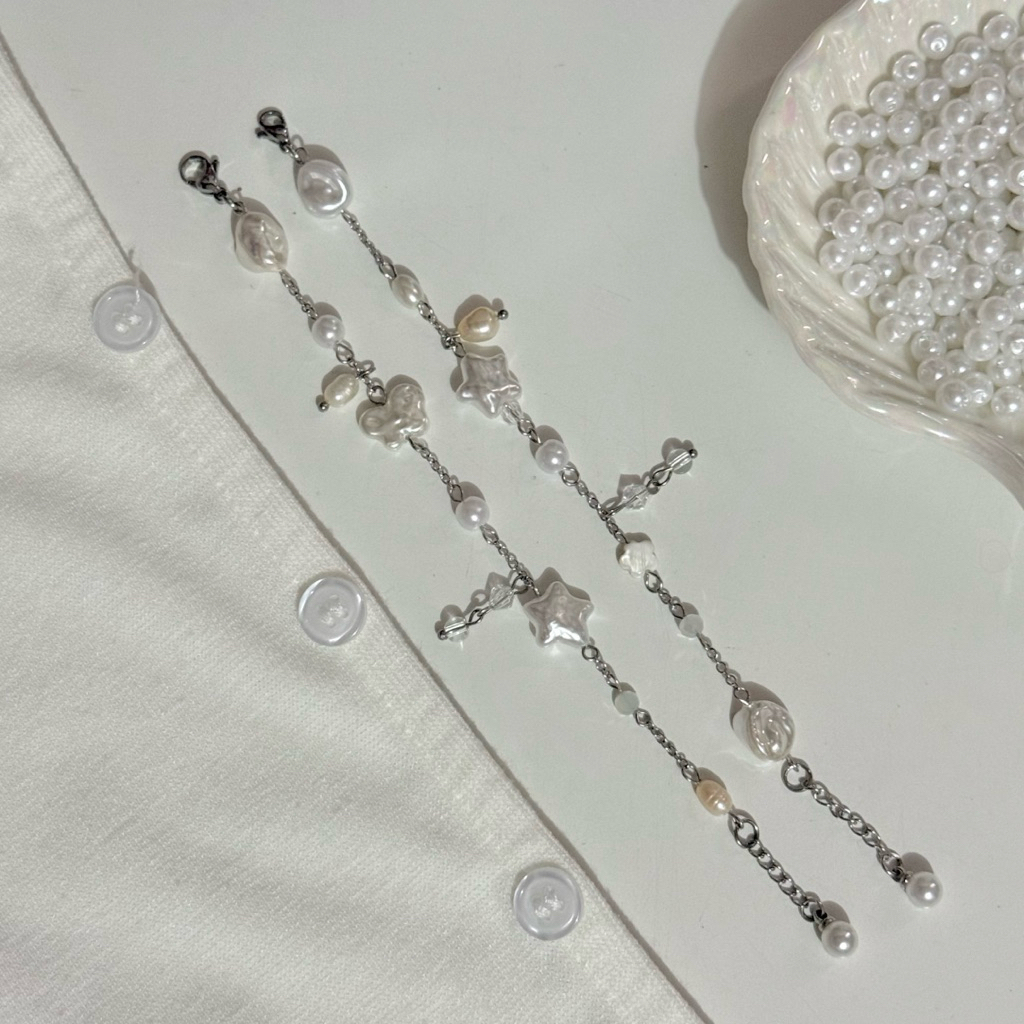 𝓢𝓽𝓪𝓻𝓵𝓲𝓽 𝓹𝓮𝓪𝓻𝓵 𝓫𝓻𝓪𝓬𝓮𝓵𝓮𝓽 กำไลข้อมือ กำไลไข่มุก (ส่งของใน2-3วัน)