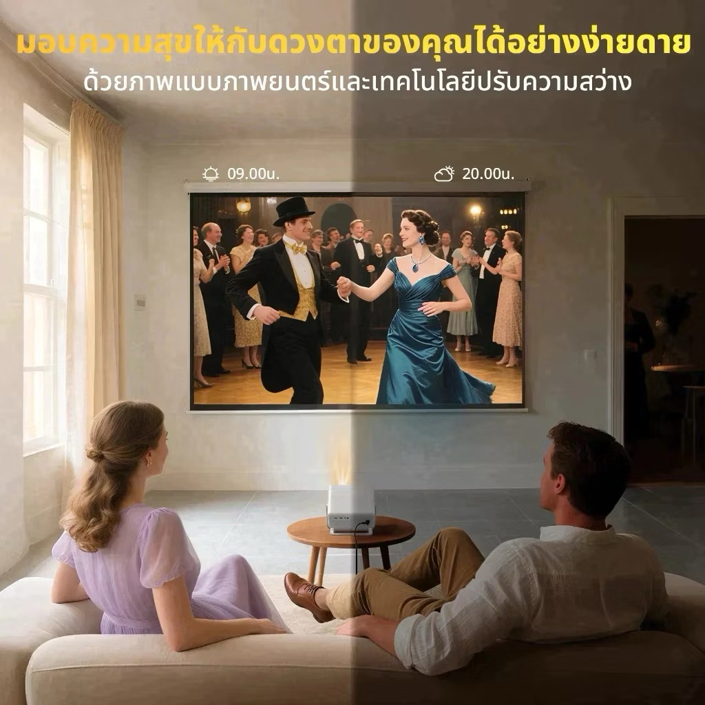 [ประกัน 1 เดือน] XGODY โปรเจคเตอร์มินิ A6 PRO 1080P HD โปรเจคเตอร์พกพา โปรเจคเตอร์ 4K คาราโอเกะ ระบบ
