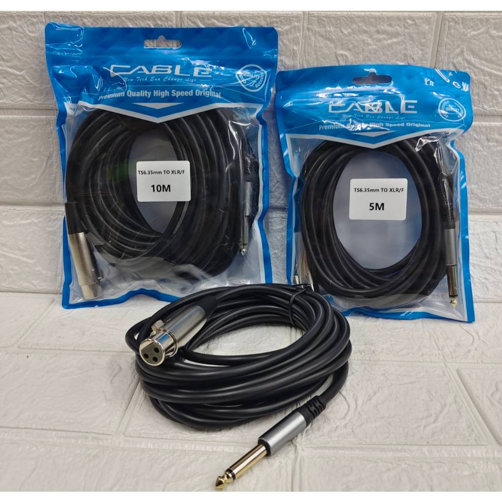 🛵🛵มีส่งด่วน🛵🛵สาย xlr to 6.35mm สายไมค์ 3Pin female to 6.35mm 5M 10M 15M 20M Microphone Cable