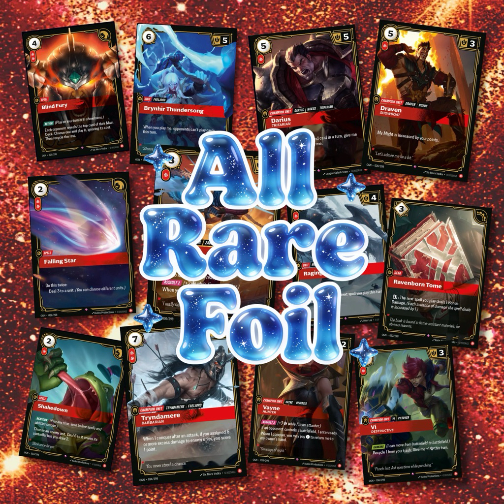 Riftbound Origins Fury ระดับ Rare ( All Foil )
