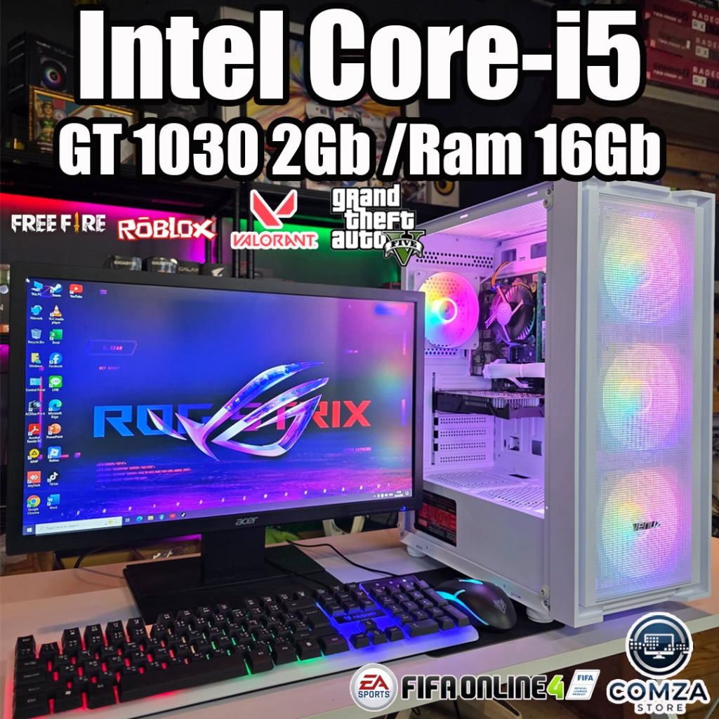 คอมพิวเตอร์ Core-i5 /GT 1030 2Gb เล่นเกมส์ GTA V /Free Fire /Valorant /Roblox ( Pc2121 )