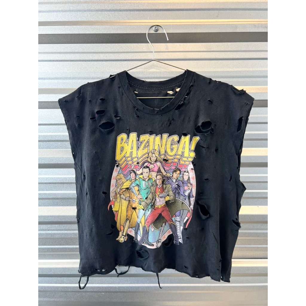 THE BIG BANG THEORY BAZINGA ADULT T-SHIRT แต่งขาด