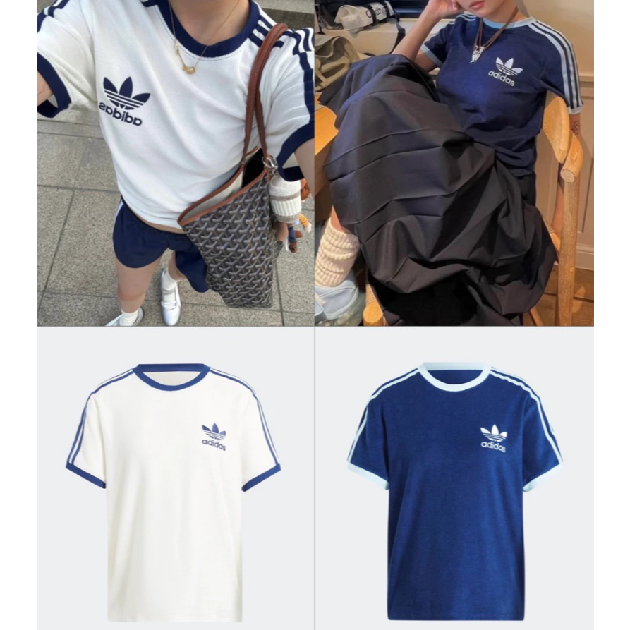 สื้อกีฬา ADIDAS Terry 3S T-shirt -Pinl,White,Terry navy