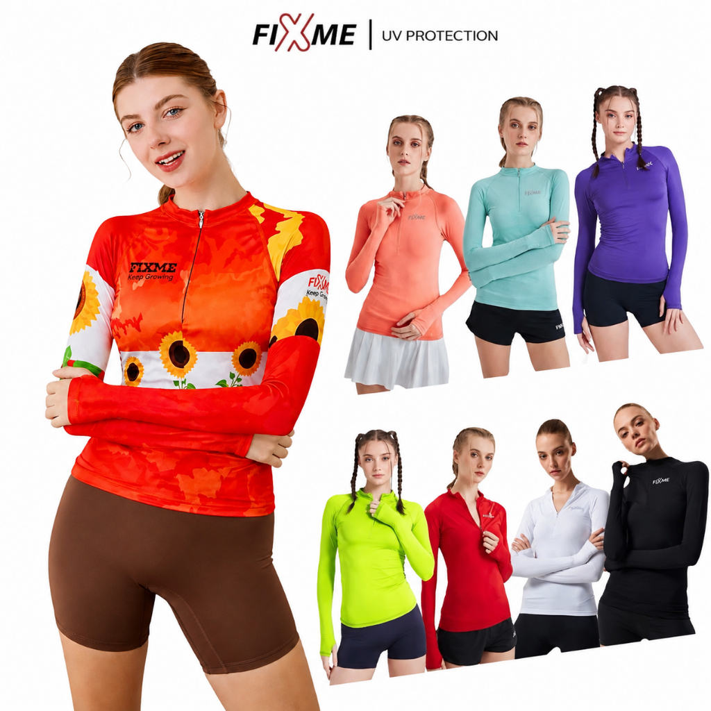 เสื้อกันยูวี 99% เสื้อกอล์ฟผู้หญิง เสื้อวิ่งเทรล แห้งไว ไร้กลิ่น FIXMESPORT ซิป