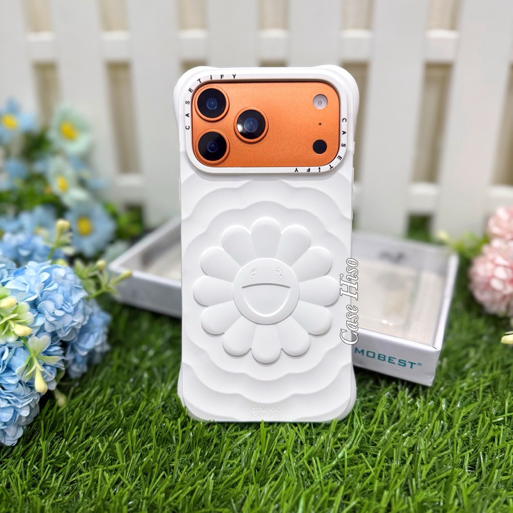 Mobest เคสดอกไม้ Murakami ซิลิโคน ด้านในเป็นกำมะหยี่ ขอบนิ่ม หลังแข็ง สำหรับรุ่น iPhone 17promax/17 pro