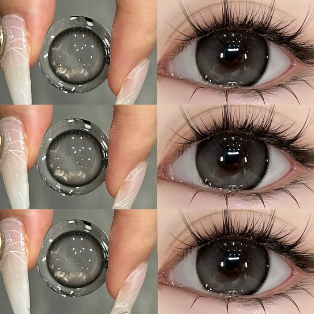 คอนแทคเลนส์ Midroo Eye Contact Lens Butterd Bean Brown/Grey/Blue คอนแทคเลนส์ธรรมชาติ -14.2mm