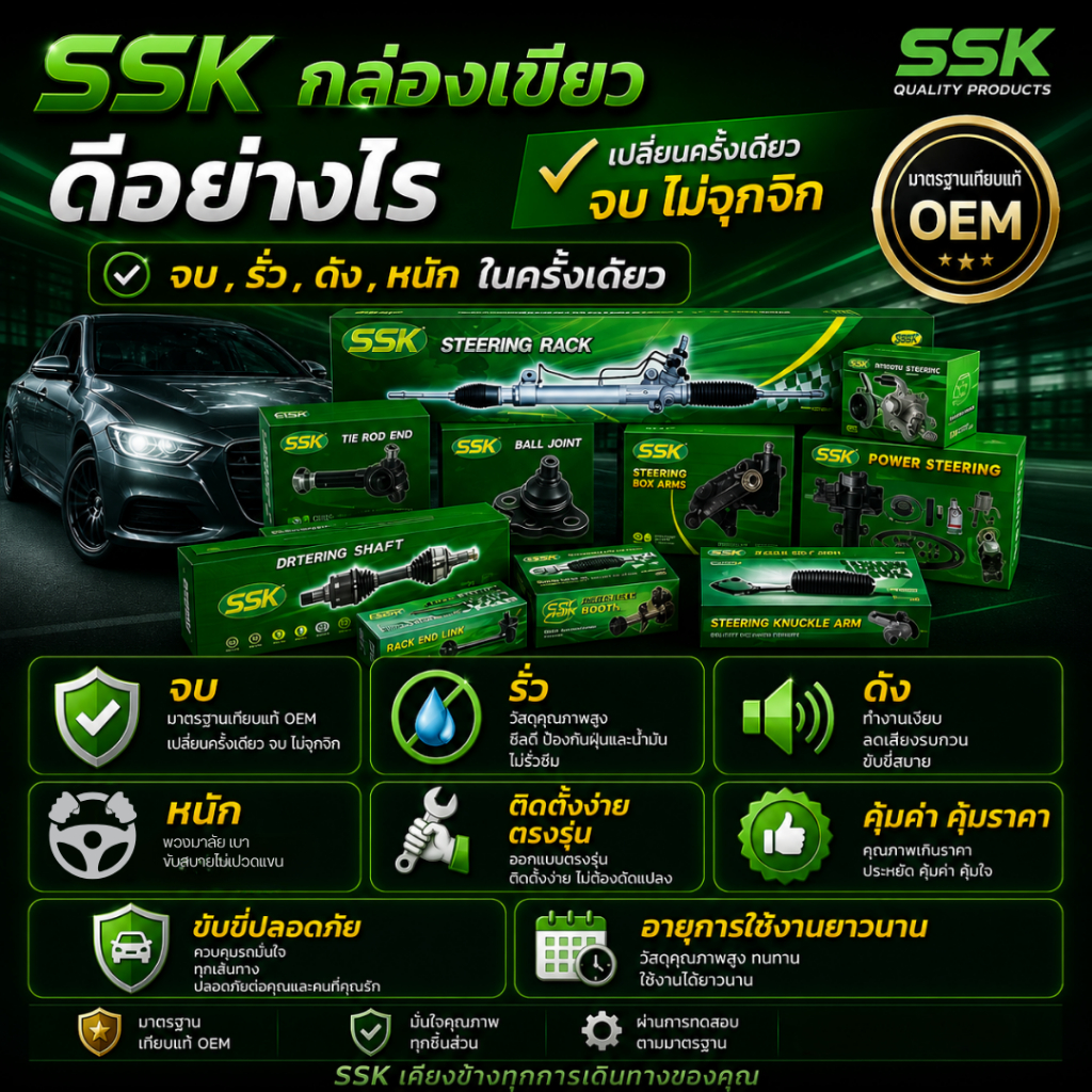 SSK แร็คพวงมาลัยเพาเวอร์ HONDA ACCORD 03-07 ปลาวาฬ ใหม่ (กล่องเขียว) ราคา ถูกที่สุด ดีลบีเคเค แกลเลอรีภาพที่ 3
