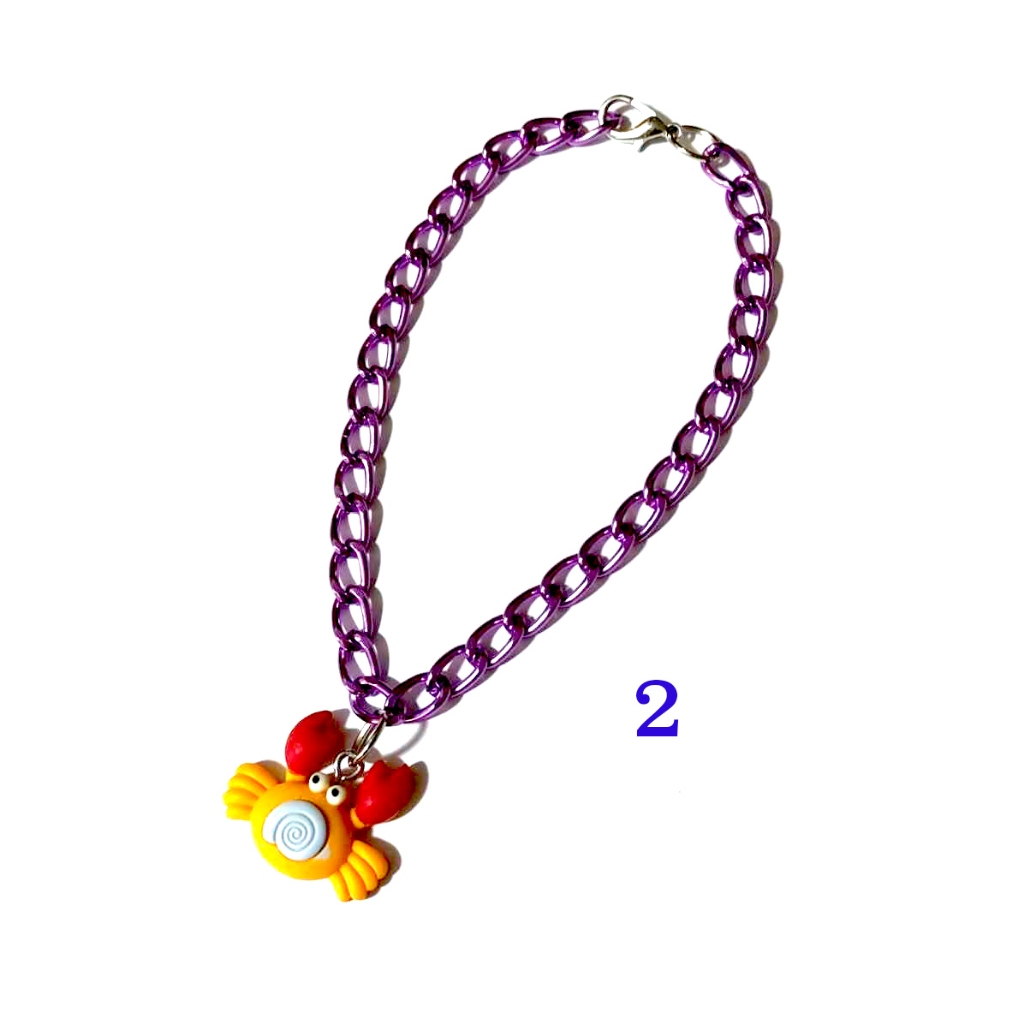 สร้อยคอแมว สร้อยคอหมา ห้อยจี้ปูเรซิ่น โซ่คอ ปลอกคอ รอบคอ 6-14 นิ้ว (b2c001)