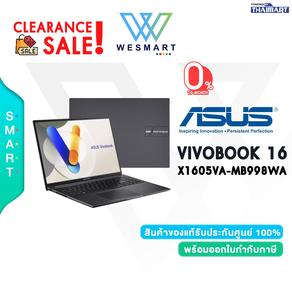 (Clearance) ASUS NOTEBOOK (โน้ตบุ๊ค) Vivobook 16 X1605VA-MB998WA/Demo สินค้าตัวโชว์/ประกันศูนย์ ASUS