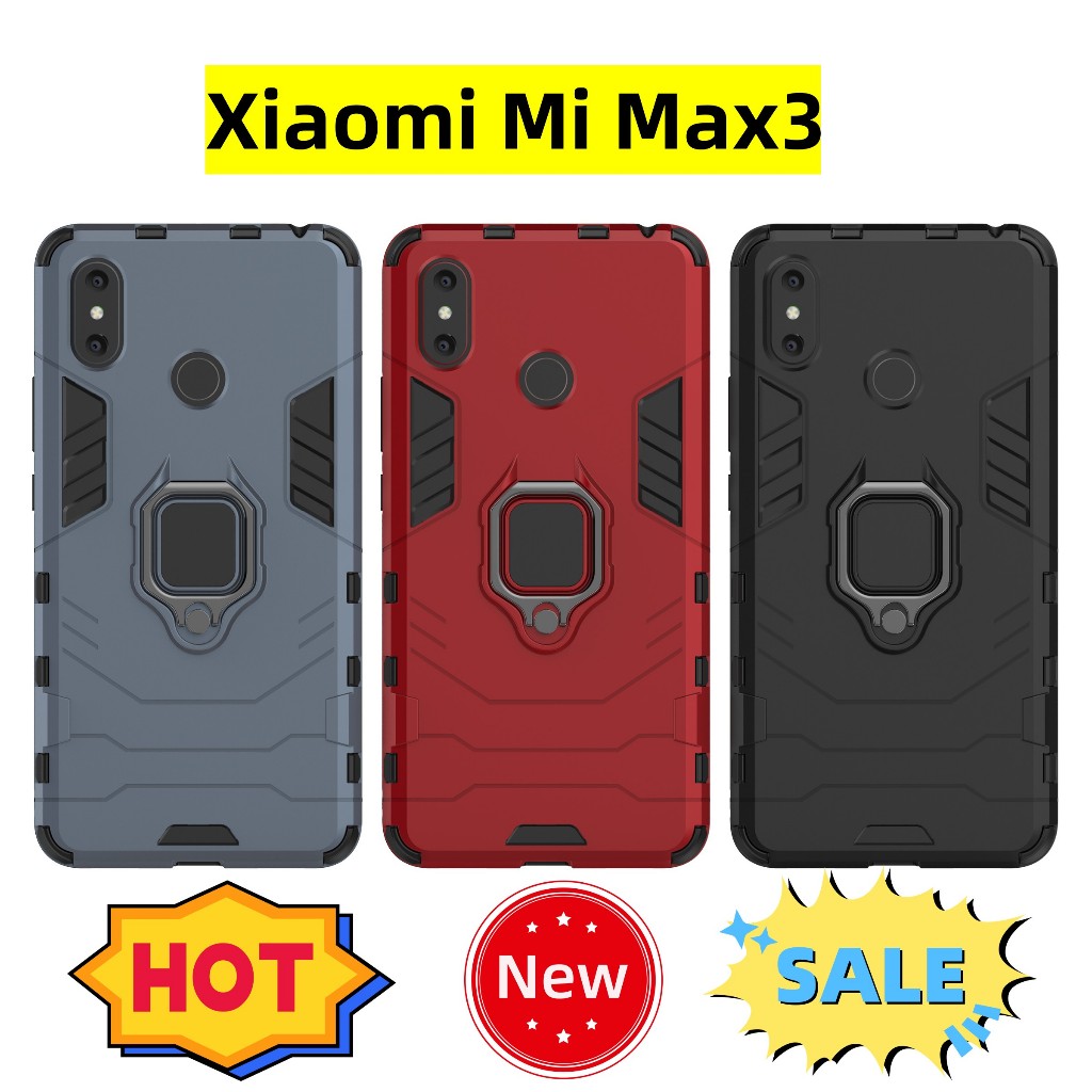 Case Xiaomi Mi Max2/Mi Max3 เคสแข็ง PC + TPU ปกไฮบริด มีขาตั้ง ไฮบริด เคสกันกระแทก เคสออฟโป้ หลังแข็ง ขอบนิ่ม