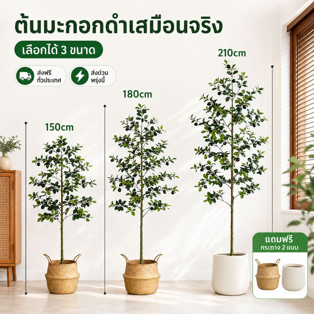 ต้นมะกอกดำปลอม🌿【 ไม่ต้องการดูแล】ต้นโอลีฟ ระดับการจำลอง99% การตกแต่งบ้าน / สำนักงาน / ห้าง ต้นไม้ปลอม