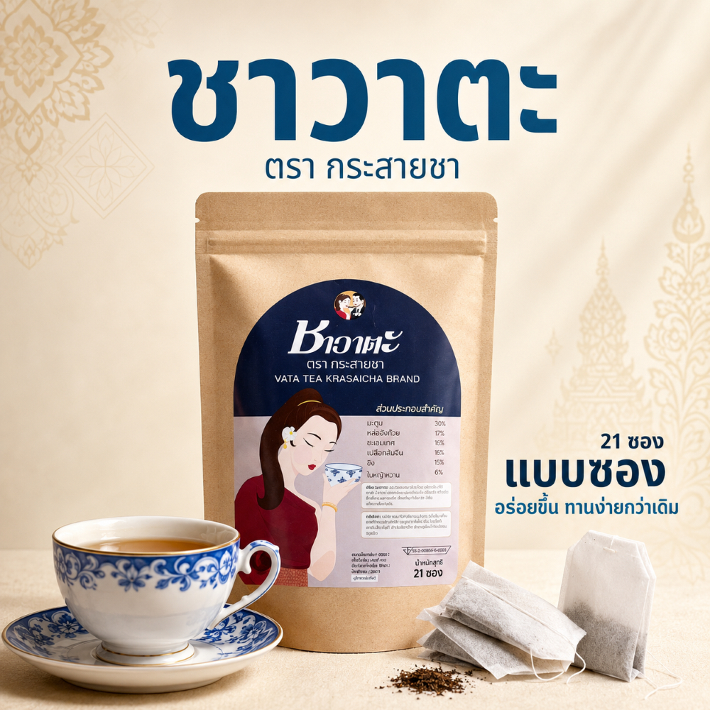ชาวาตะ แบบซอง เหมาะสำหรับคนท้องอืด ตรากระสายชา