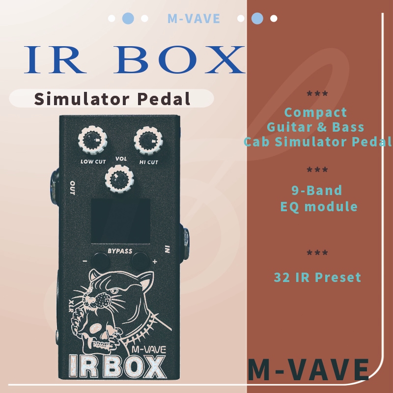 M-vave IR-BOX Guitar Bass Multi-Effects 32 preset options App ,9-segment EQ ,As ส่วนบุคคล Effector
