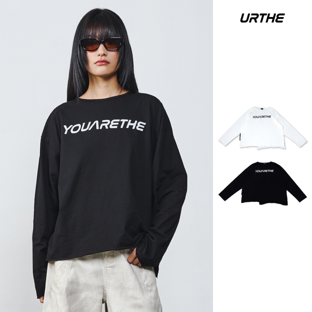 URTHE - เสื้อยืด เสื้อแขนยาว Oversize รุ่น STATEMENT LS BOXY CROPPED LONG SLEEVE TEE
