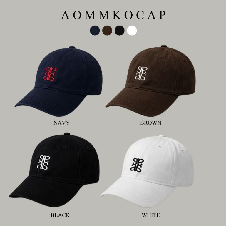AOMMKO CAP หมวกแก็ปทรงเบสิค ปักลาย (Freesize) สไตล์เรียบเท่ ทรงสวย ใส่สบาย AOMMKOSHOP - C01