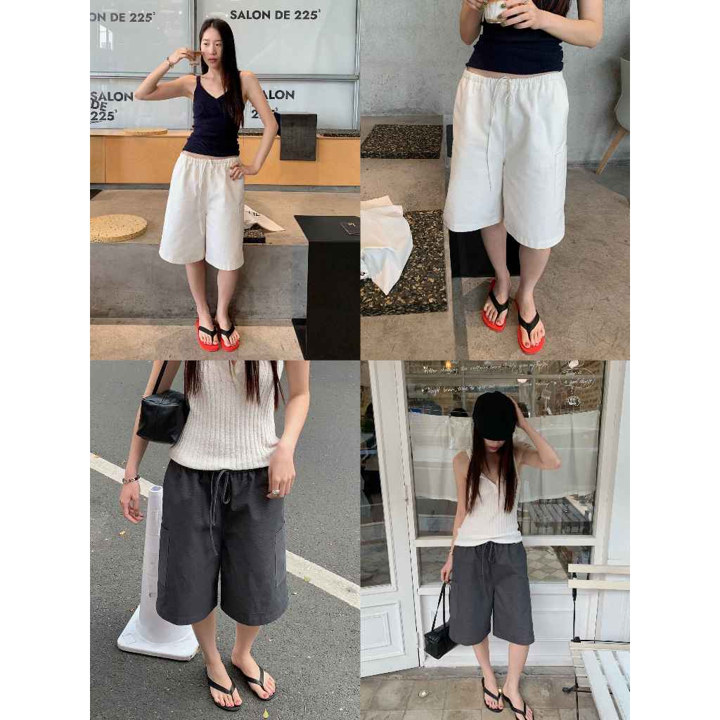 INBYIN - กางเกงขาสั้นเบอมิวด้าดีเทลกระเป๋าข้าง CARGO POCKET SHORTS - I3687