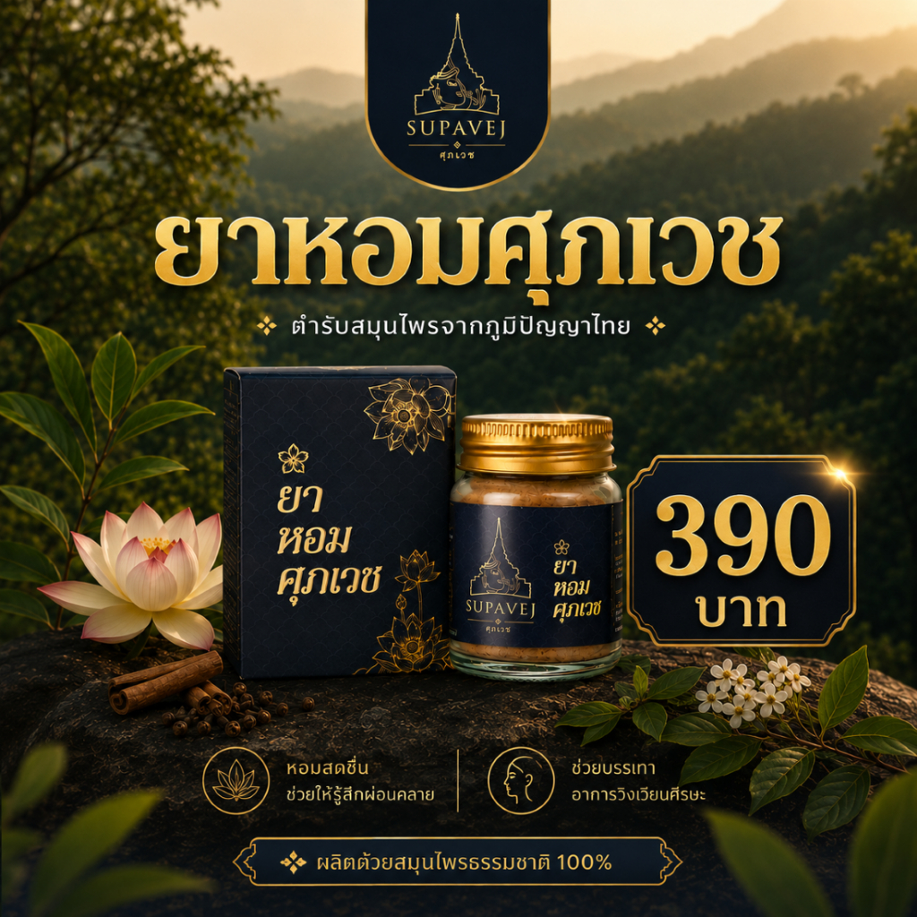 ยาหอมศุภเวช ยาหอมปรับธาตุลม SUPAVEJ