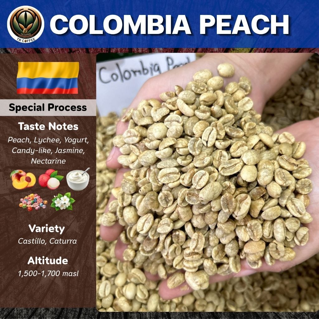 สารกาแฟ Colombia Peach Paradise SC 17/18 อราบิก้า/Special สั่งซื้อเกิน 20kg. ทักแชท เมล็ดกาแฟดิบ