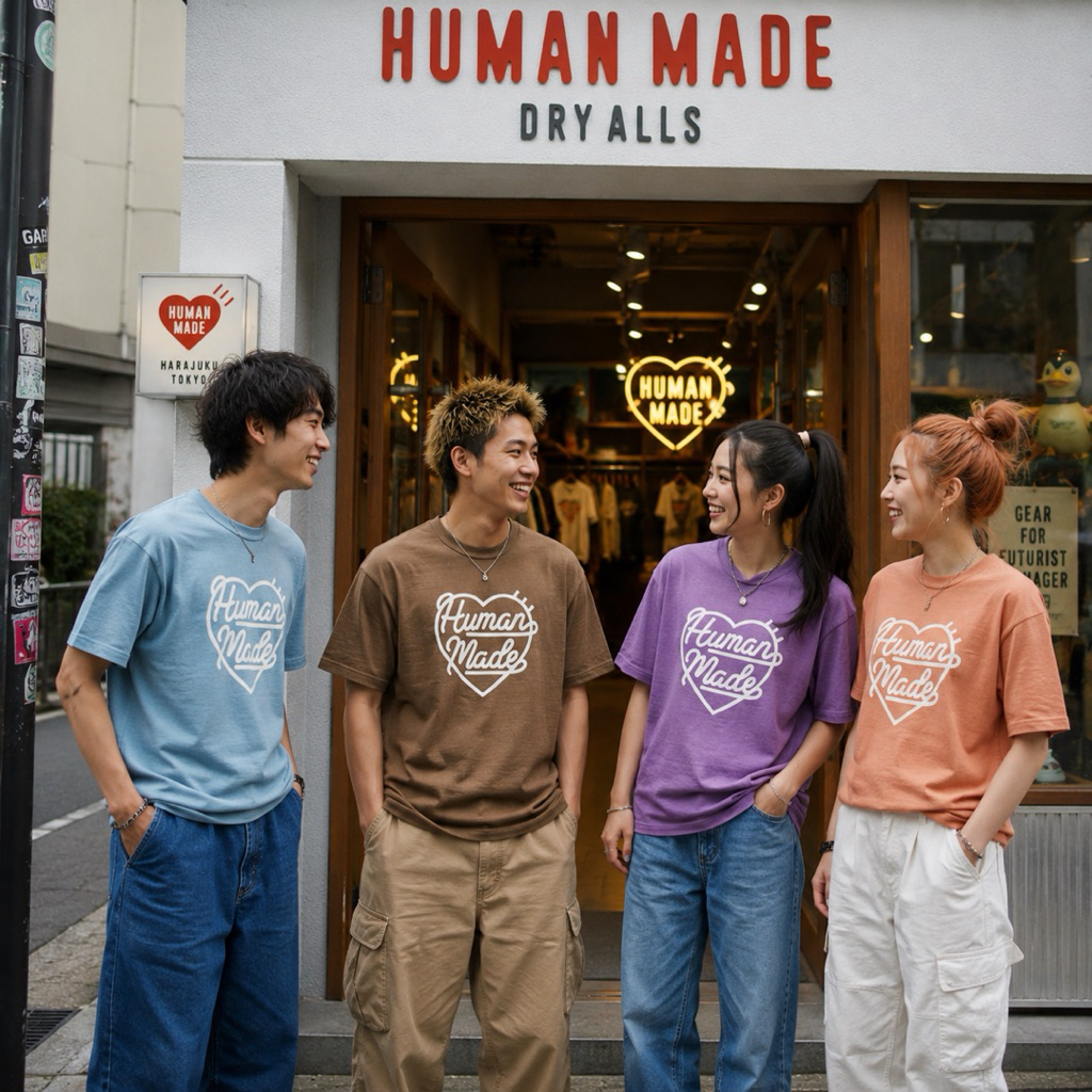 สั่งเลย ของแท้💯 สีใหม่ เสื้อ Human Made ลาย ใจหลุยส์ 🤎