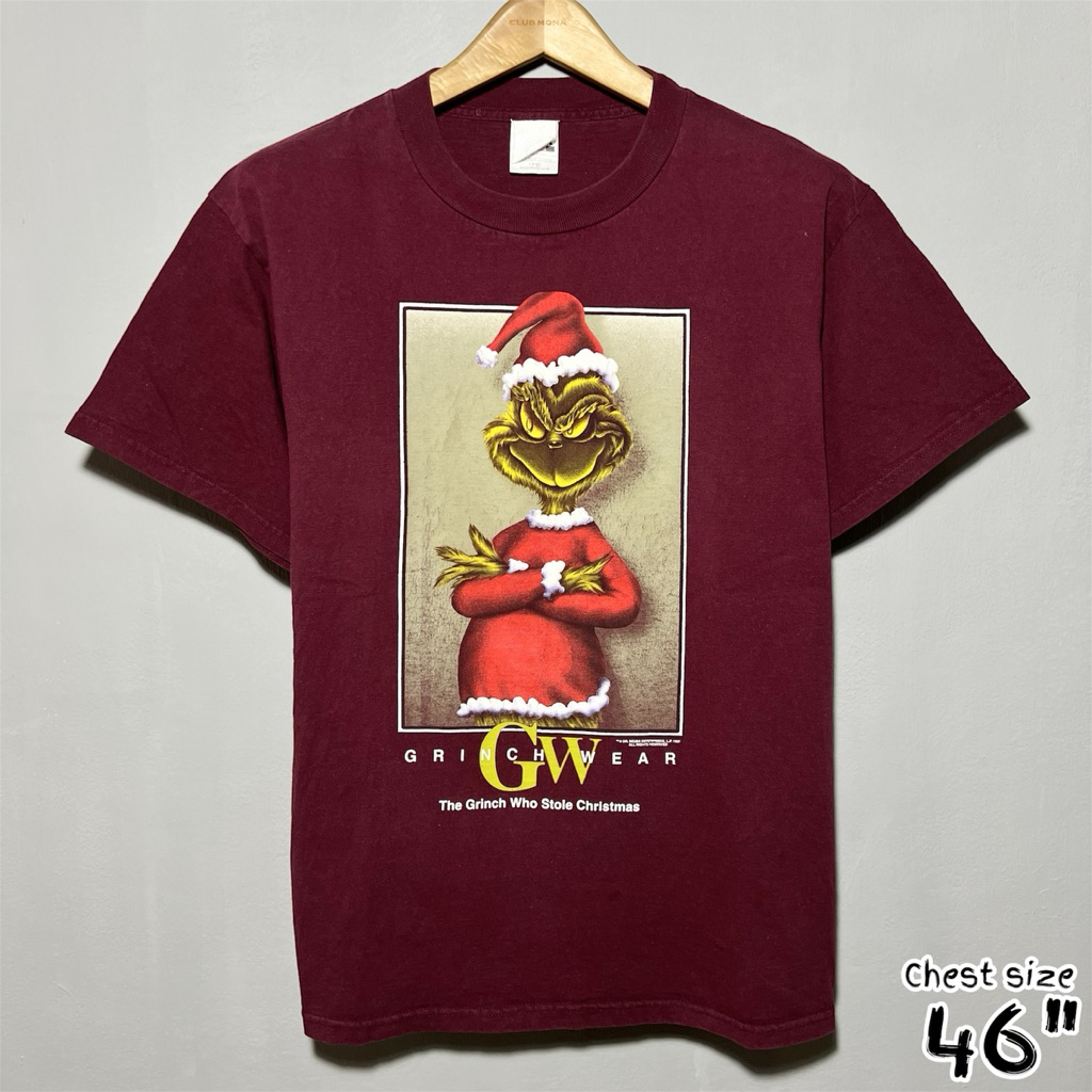 GW GRINCH WEAR THE GRINCH WHO STOLE CHRISTMAS DARK RED T-SHIRT( L )