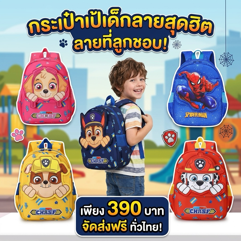 กระเป๋าเป้ สะพายหลัง paw patrol
