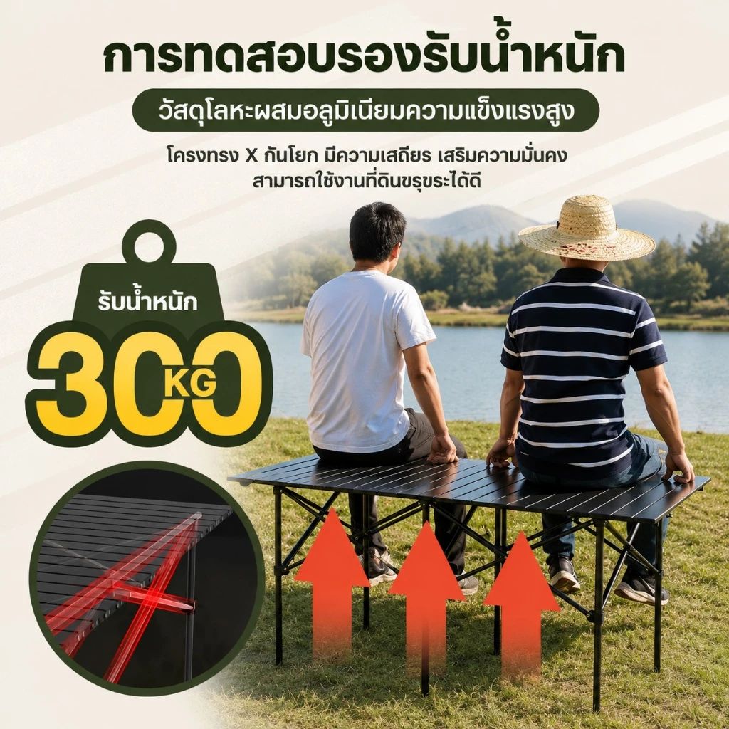 โต๊ะแคมป์ปิ้ง เก้าอี้แคมป์ปิ้ง พับได้ thumbnail 4