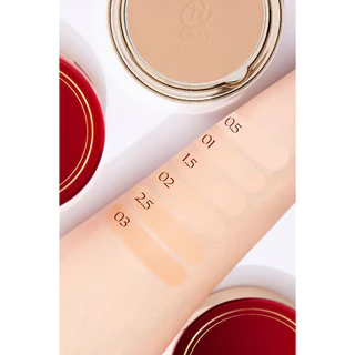 [แพ็คเกจใหม่] ฉัตร แป้งอัดแข็งผสมรองพื้น เนื้อละเอียดเนียนพิเศษ CHAT The Endless Luck and Shine Cover Collagen Powder
