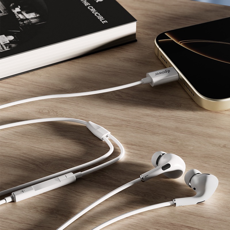 d-power หูฟัง Type-C รุ่น TC-05 สมอลทอล์ค มีไมค์ในตัว เสียงดี HD-MAX Audio ตัดเสียงรบกวน สายยาว 1.2M