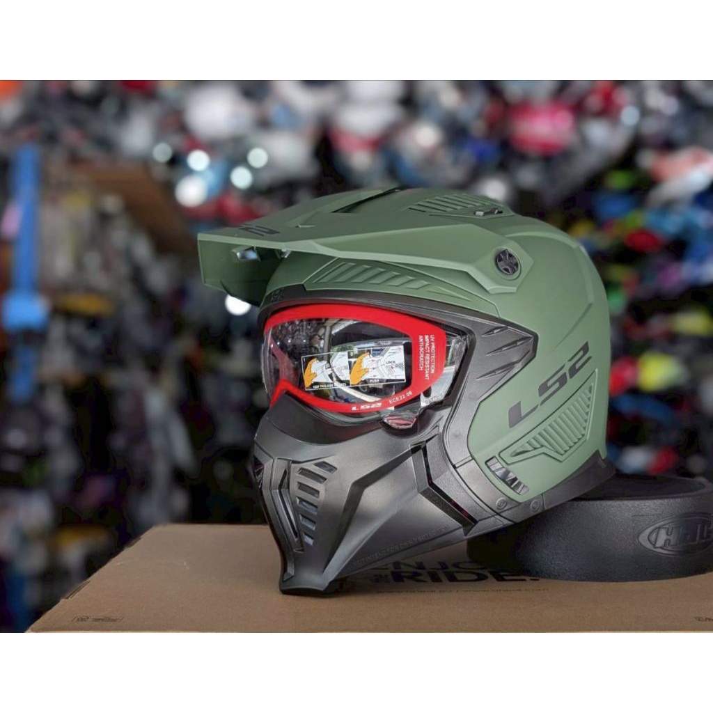หมวกกันน็อค LS2 OF606 Drifter ถอดคางได้ (แถมชิลล์ดำ)