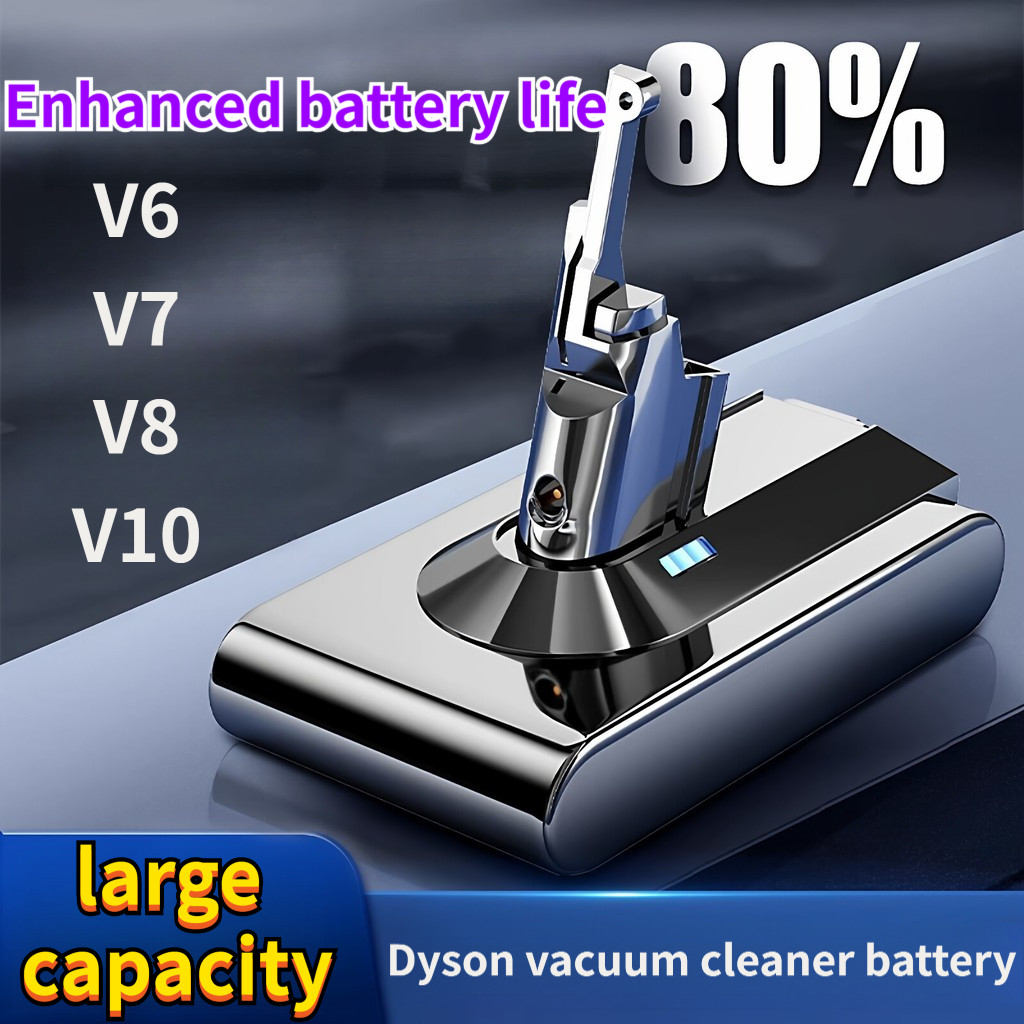 ★Dyson V8 SV10 แบตเตอรี่แบตเตอรี่เครื่องดูดฝุ่น SV10K SV10E SV25 HH15 6000mAh 21.6V แบตเตอรี่ความจุส
